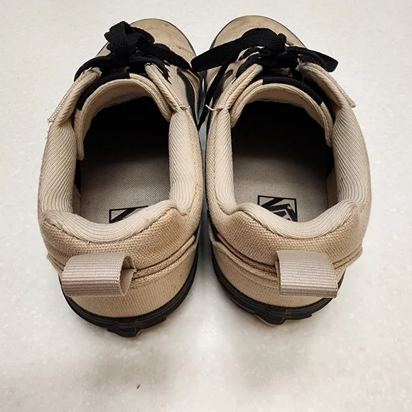 Mens Vans Filmore Beige Taupe Canvas Low-Top Sneakers with Black Accents Size 9 - Picture 3 of 8